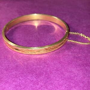 Vintage faux gold clamper bracelet